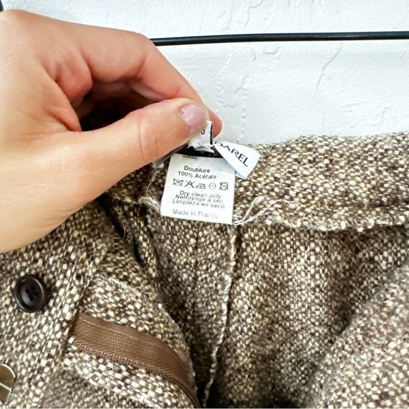 Gerard Darel Ankle Tan Brown Woven Cuff Zip Clasp Closure Trouser Pants 36 - Picture 7 of 13